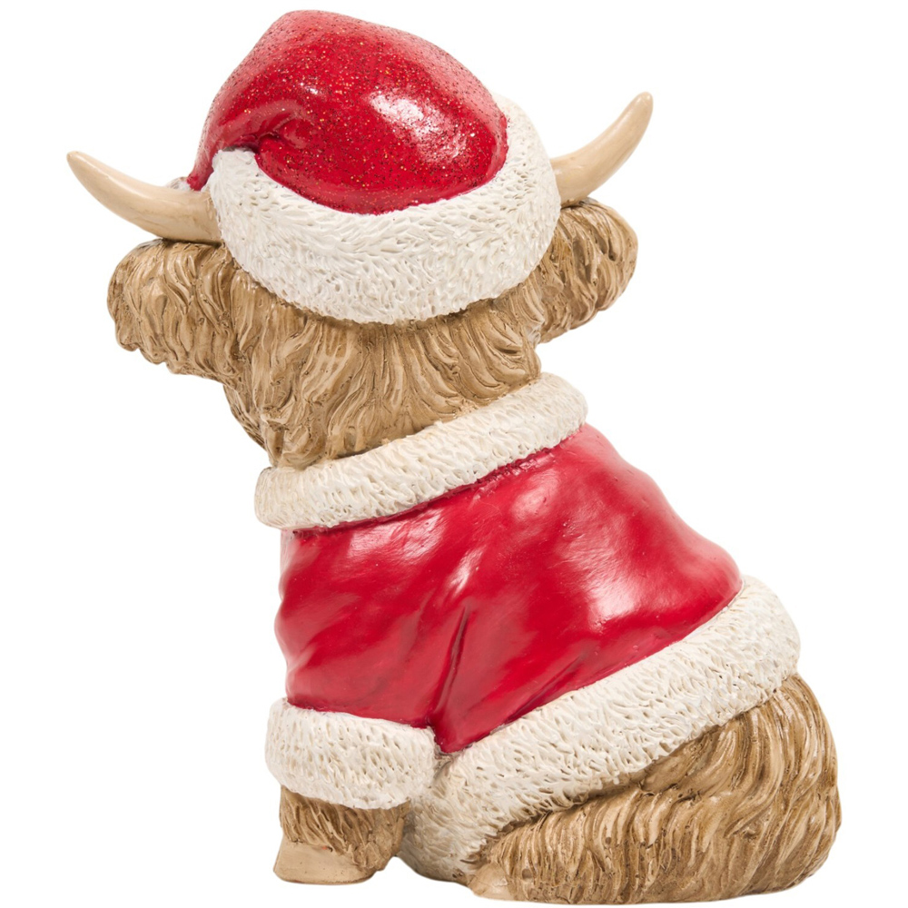 Christmas Highland Cow with Hat Ornament Image 3