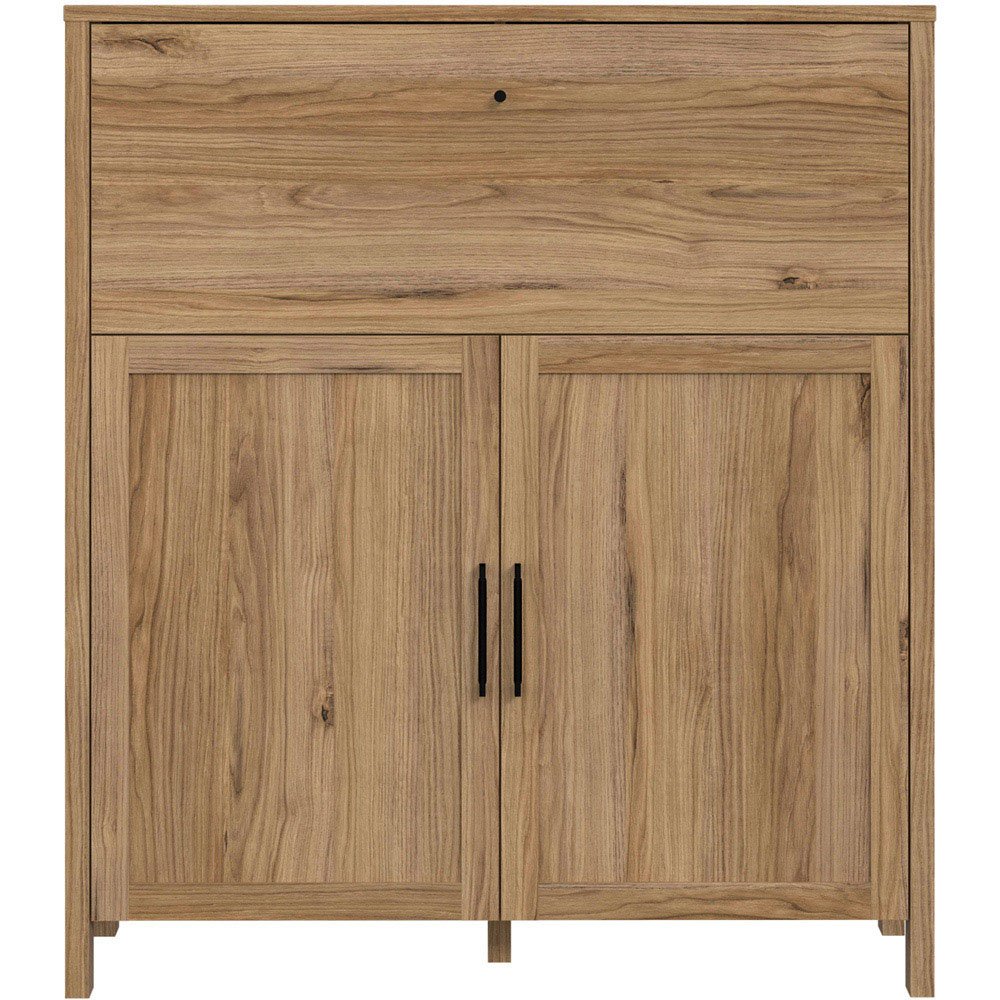 Florence Malte Brun Single Drawer 2 Door Waterford Oak Bar Chest Image 3