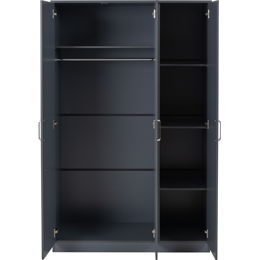 Seconique Dakota 3 Door Wardrobe Dark Grey Bedroom Furniture Set Image 6