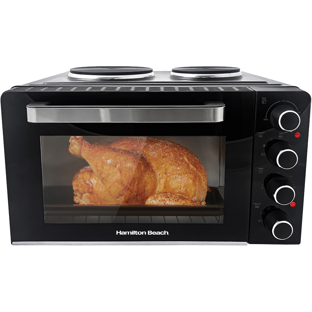 Hamilton Beach HB28HDB 28L Mini Electric Oven with Double Hotplate Image 3