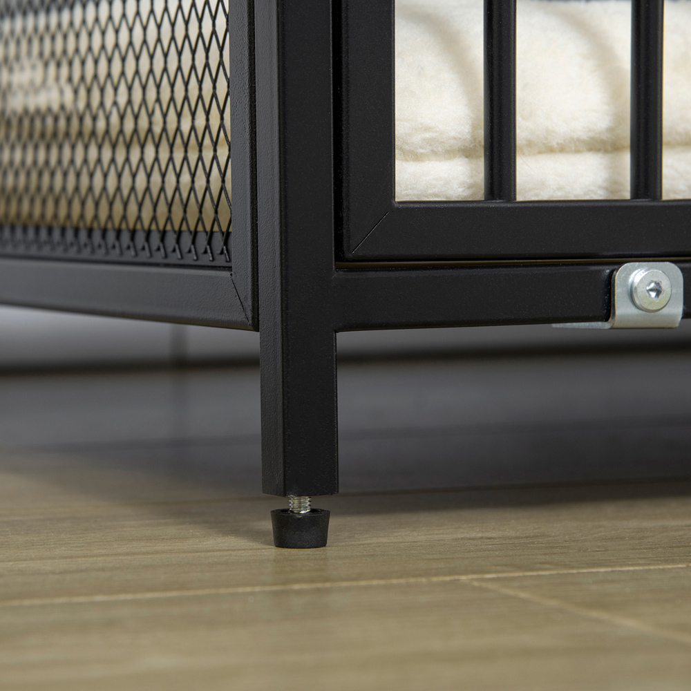 PawHut Medium Dog Pet Crate Side Table with Cushion Image 2