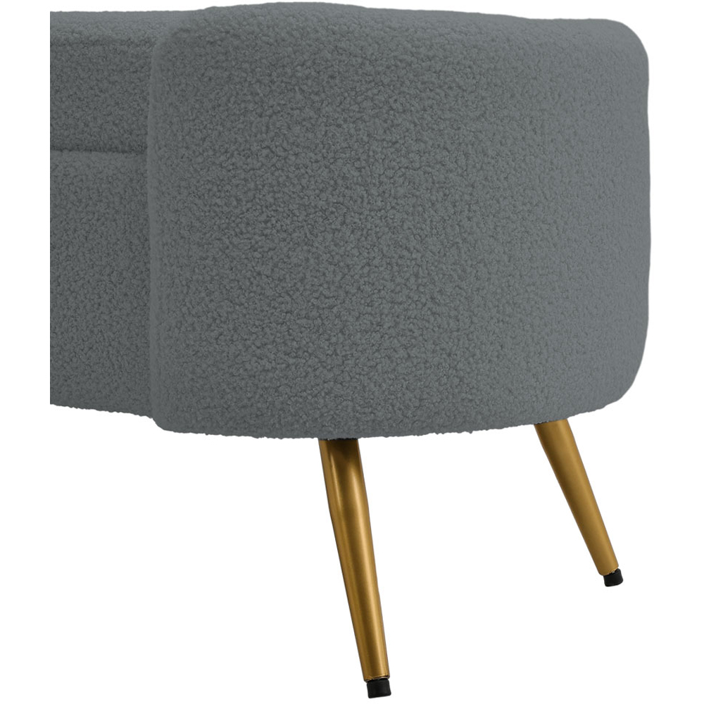 Living and Home Grey Modern Upholstered Accent Bench Image 4