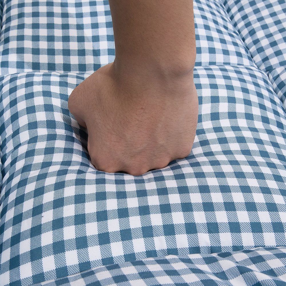 Living and Home Single Blue Plaid Quilted Mattress Topper Image 6