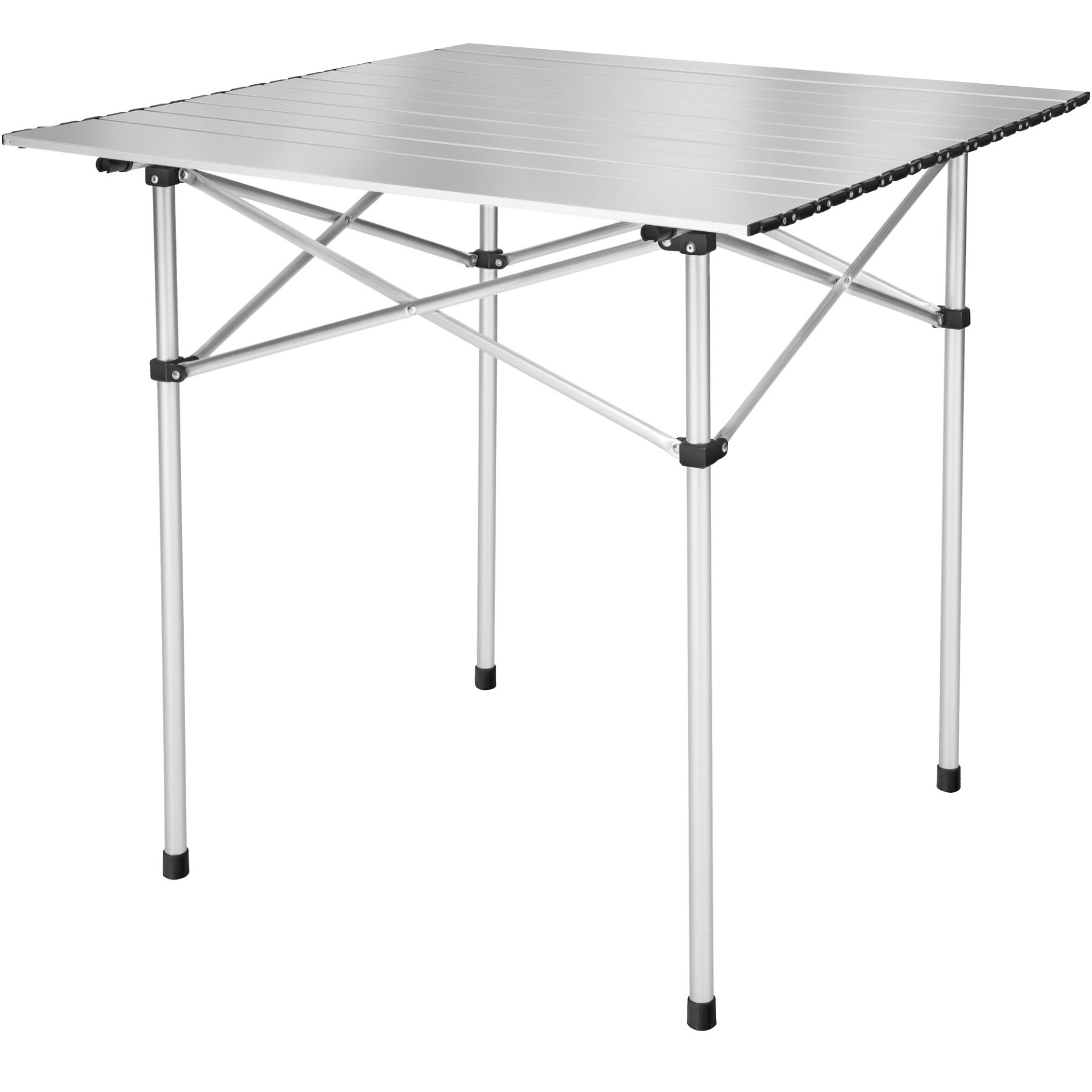 tectake Grey Foldable Camping Table with Transport Bag Image 1