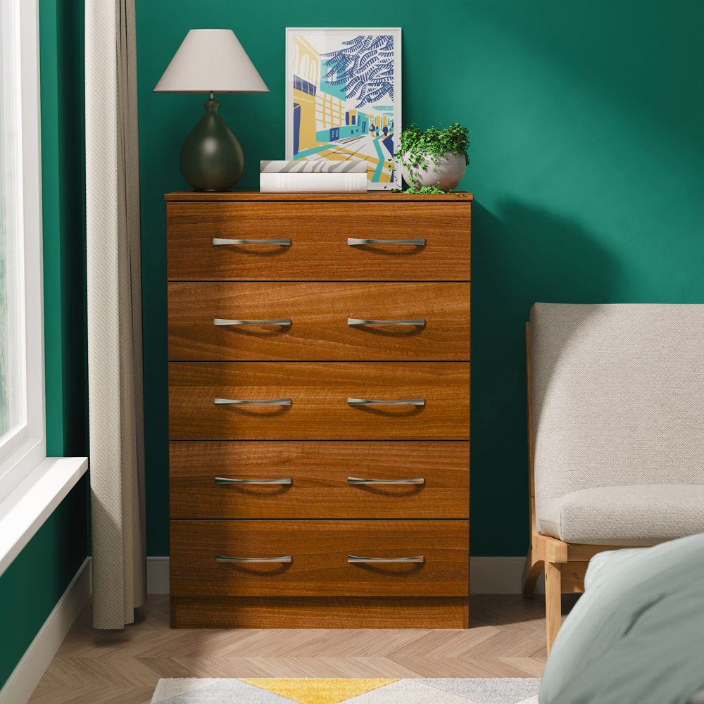Crowndale Avon 5 Drawer Noche Walnut Chest of Drawers Image 7