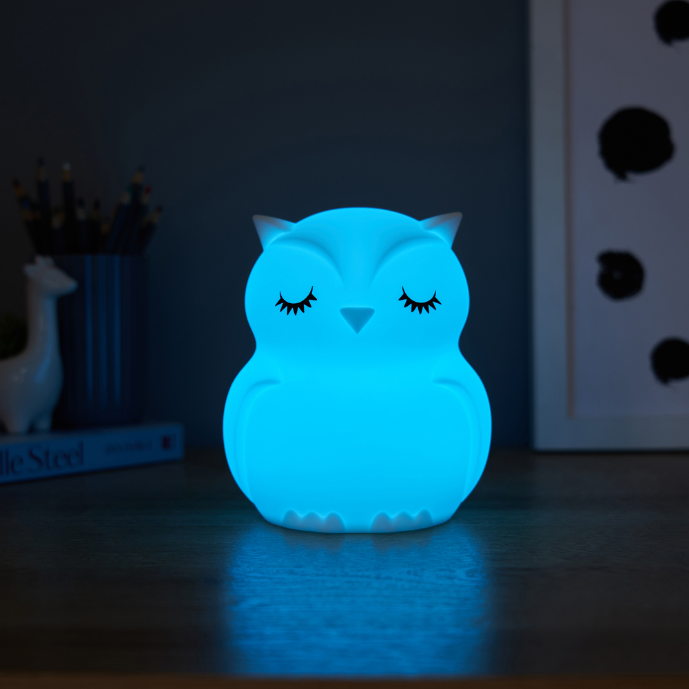 Glow Colour Changing Ollie Owl LED Silicone Night Light Image 9