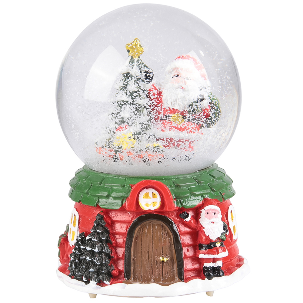 Living and Home Santa Claus Snow Ball Music Box Christmas Ornament Image 3