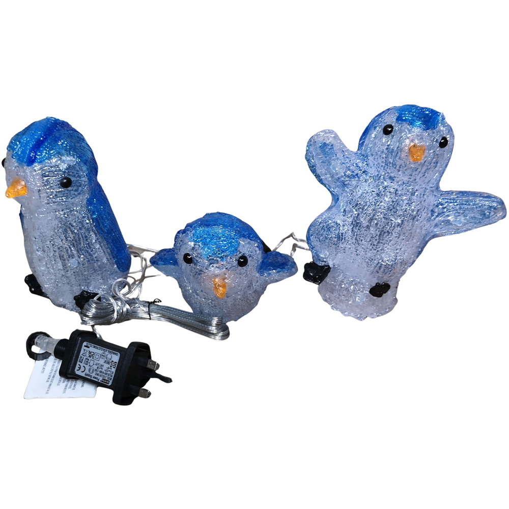 Samuel Alexander 30 Ice White LED Acrylic Penguins Christmas Decoration Set of 3 Image 2