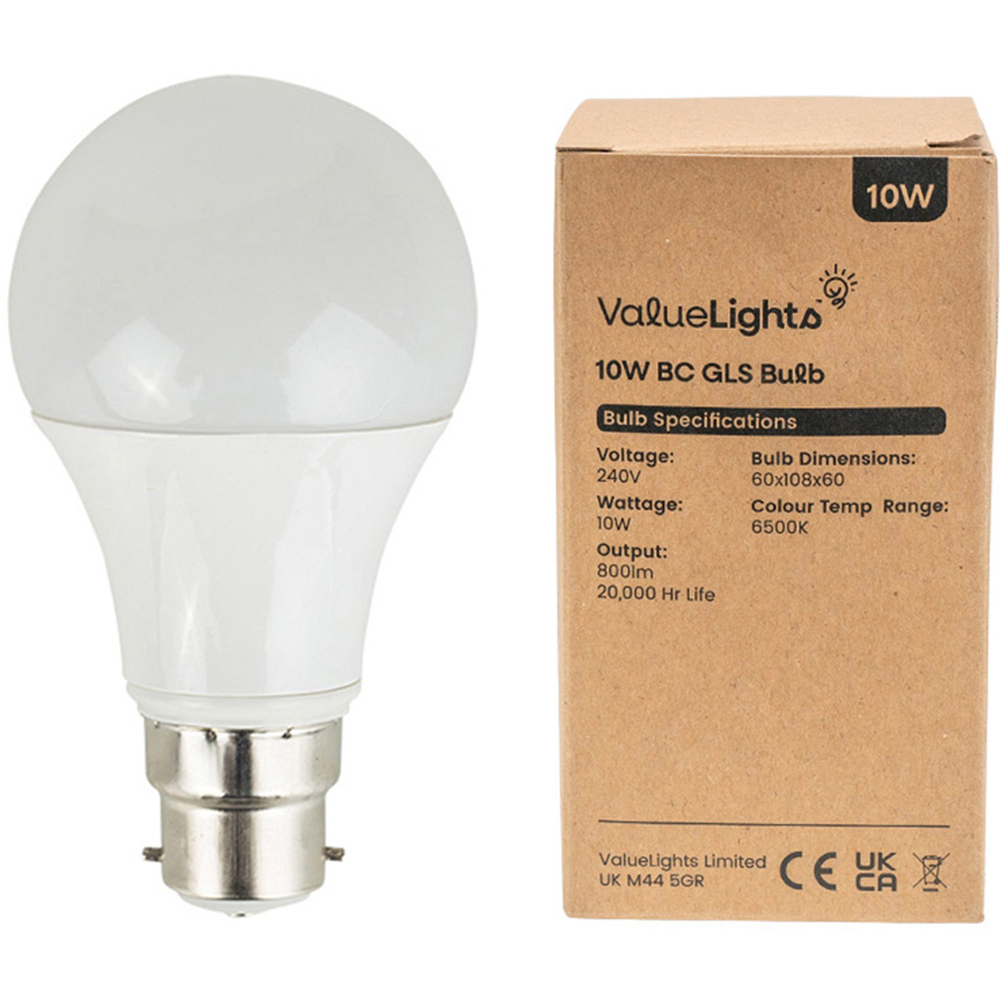 ValueLights 10W 6500K Cool White B22 LED Light Bulb 10 Pack Image 3