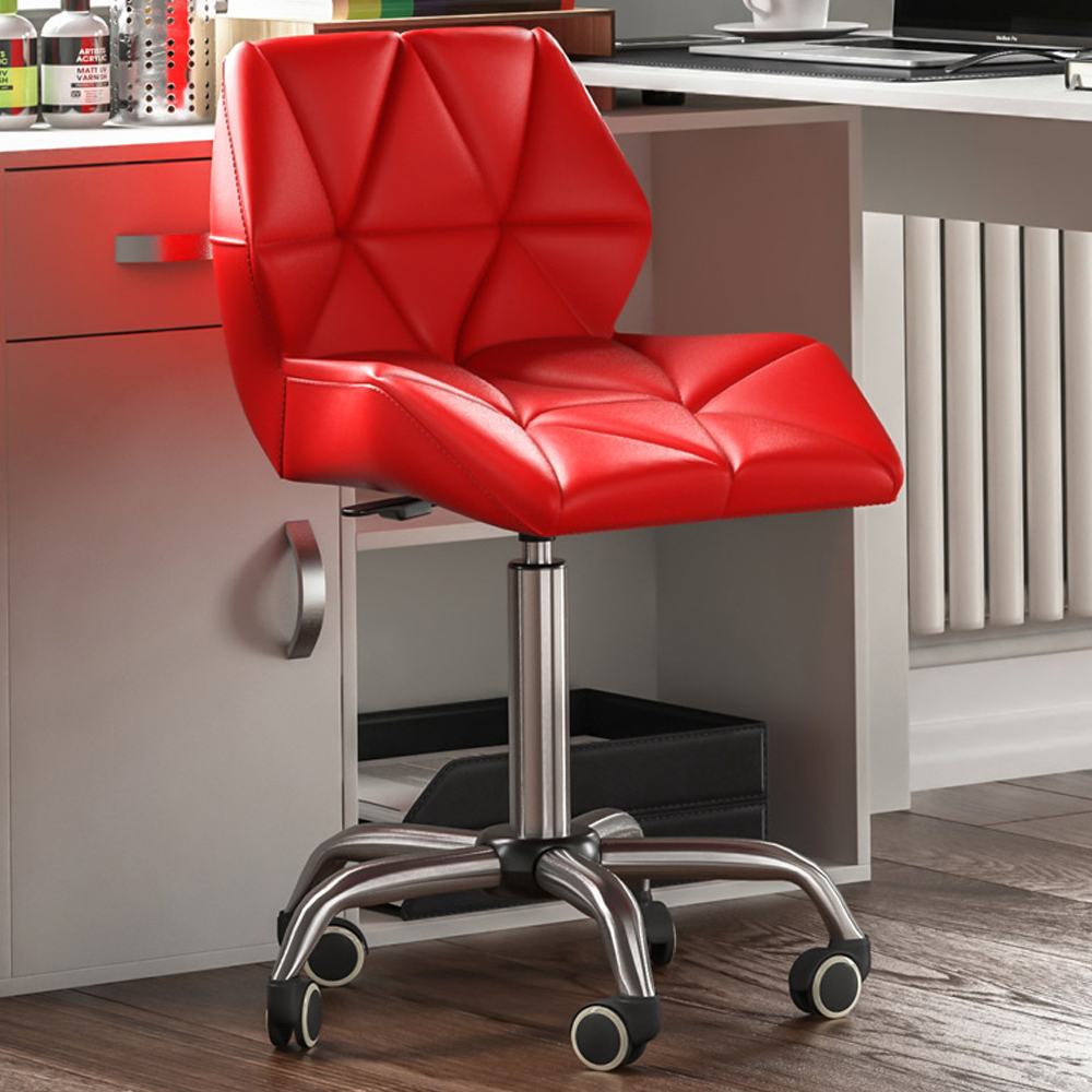 Vida Designs Red PU Faux Leather Swivel Office Chair Image 1