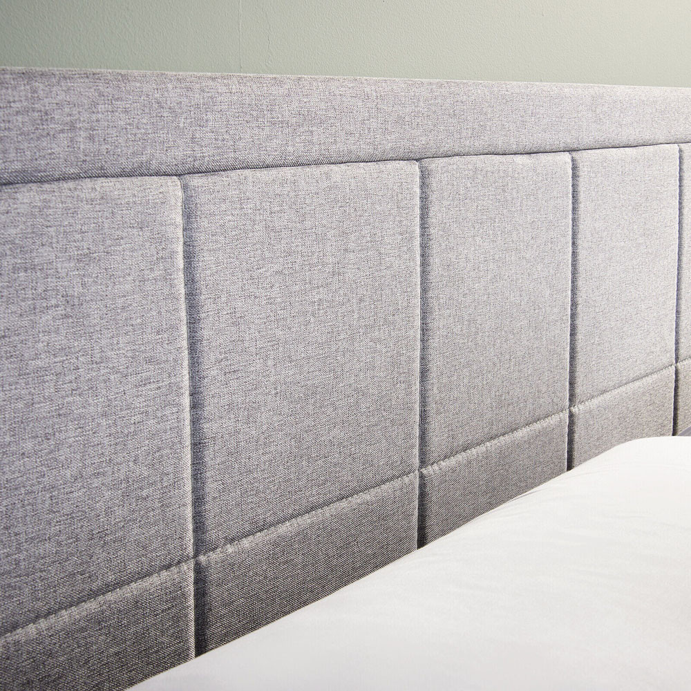 Home Treats Double Grey Ottoman Bed with Mattress Image 4