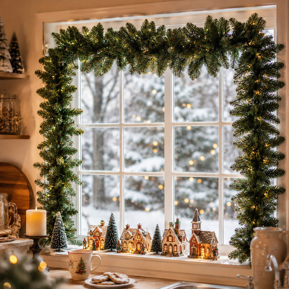 Abrihome 50 Warm White LED Artificial Christmas Garland with 240 Tips 270cm Image 4
