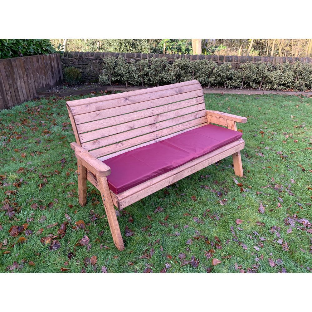 Charles Taylor 3 Seater Winchester Bench with Red Cushions Image 3