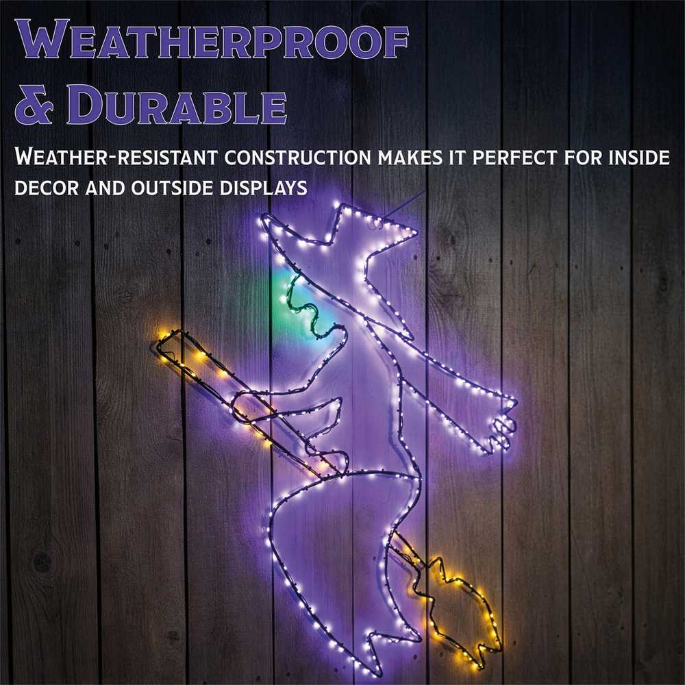 FXLab 322 Multicolour LED Metal Silhouette Witch 88 x 87cm Image 4