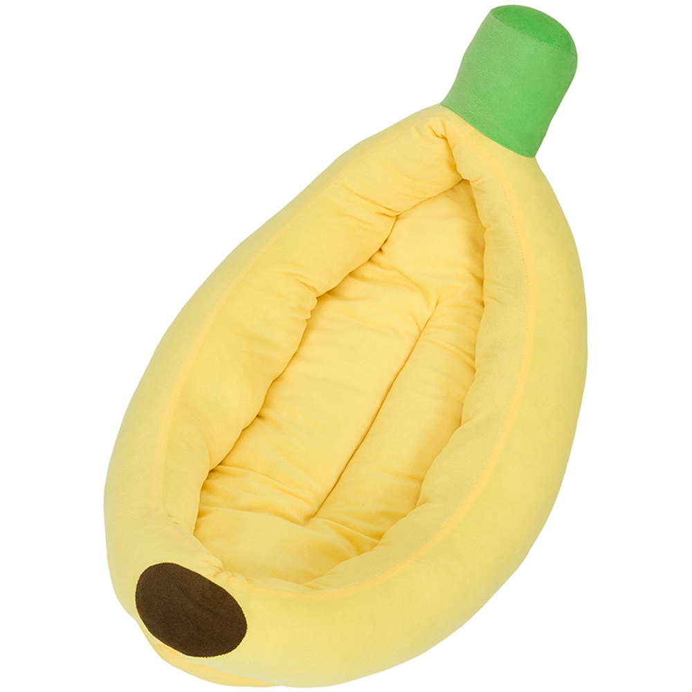 H&O Direct 70 x 45cm Yellow Medium Banana Shape Pet Bed Image 2