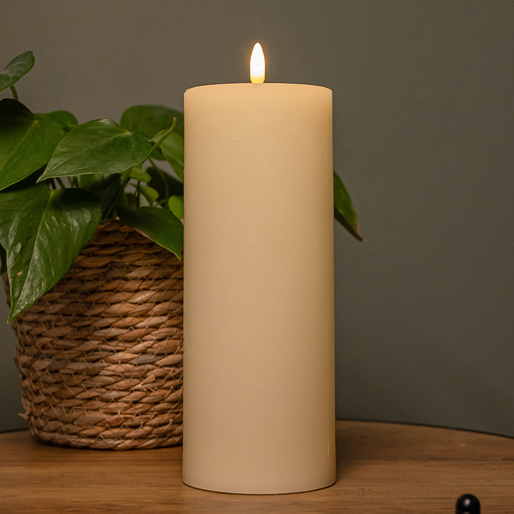 Samuel Alexander Cream Melted Wax Pool Candle LED Christmas Decoration 23cm Image 2