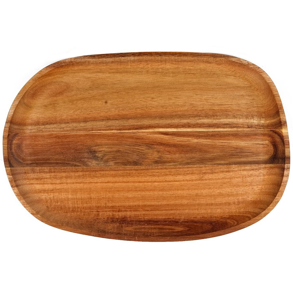 Acacia Wood Oval Serving Platter Image 1