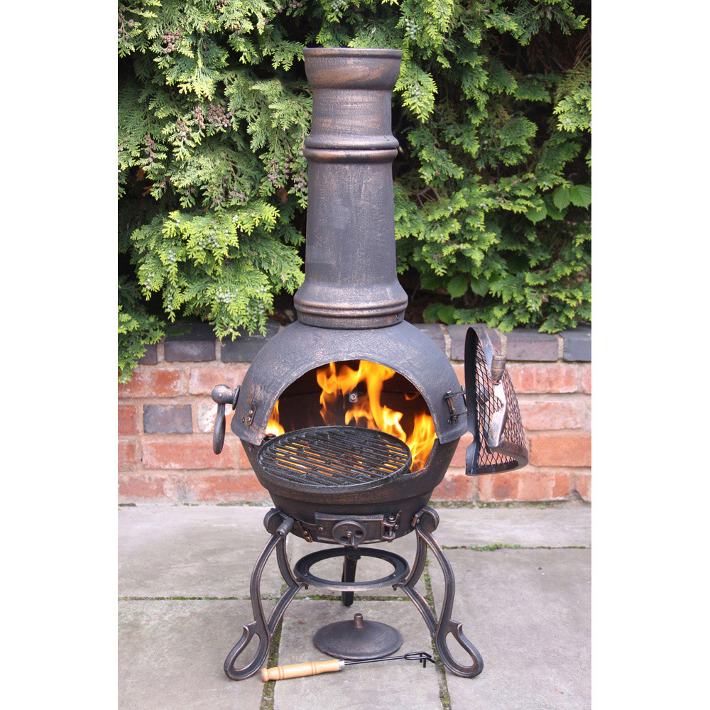 Gardeco Toledo Large Bronze Cast Iron Chimenea Image 2