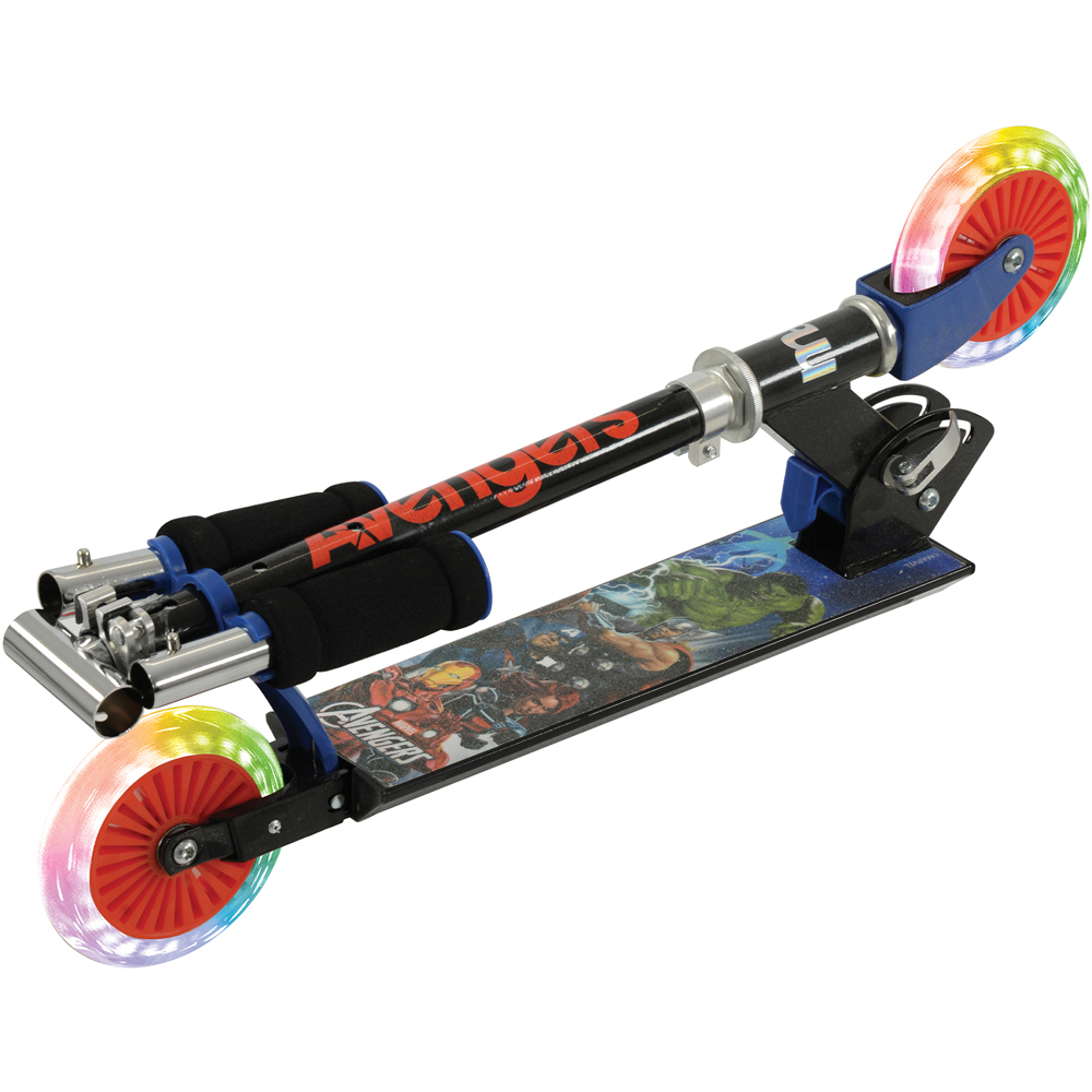 Avengers Foldable Height Adjustable Kids Inline Scooter with Light Up Wheels Image 4