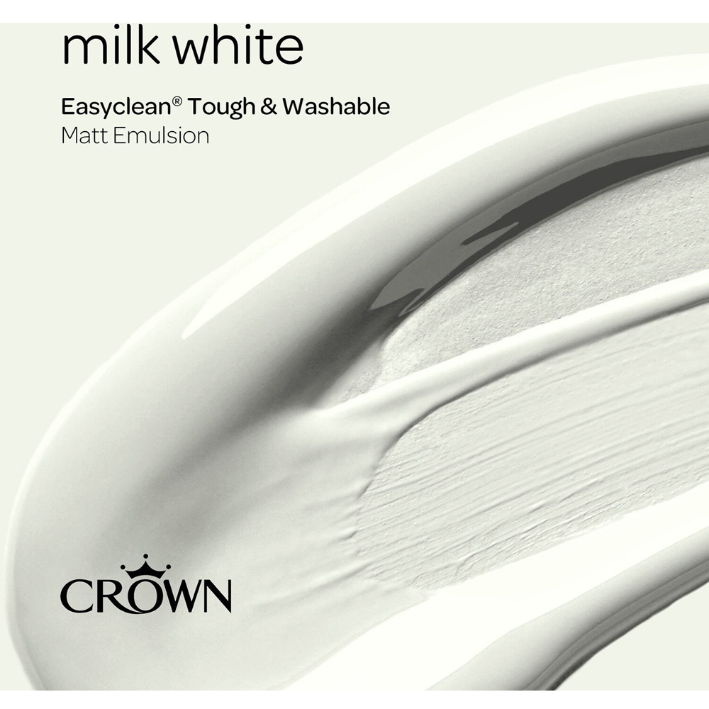 Crown Easyclean Milk White Matt Emulsion Multisurface Paint 2.5L Image 7