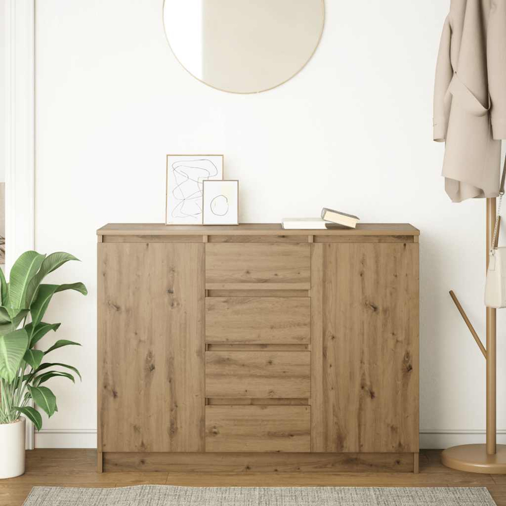 vidaXL 2 Door 4 Drawers Artisan Oak Sideboard Image 9