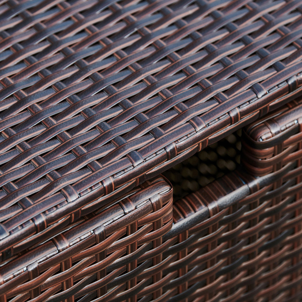 Teamson Home Brown Wicker Gas Tank Table with Cover Image 5