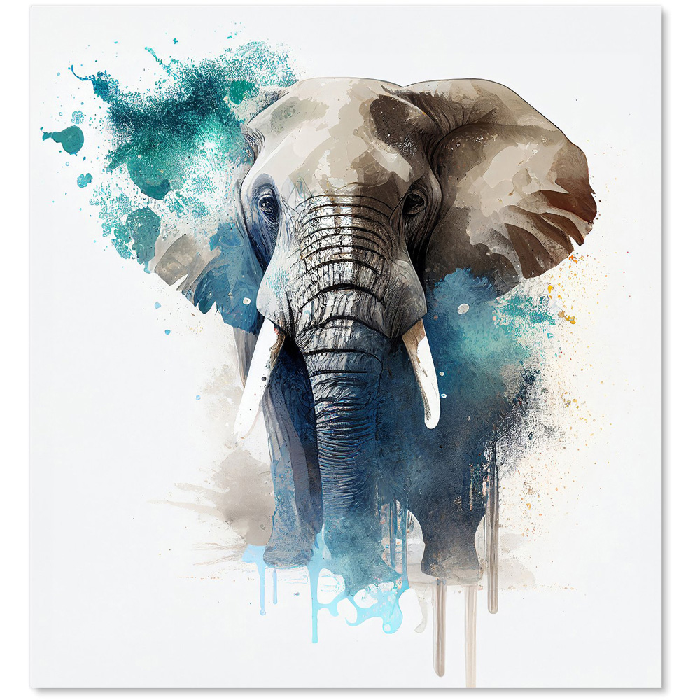 Warren Reed Designer Splashart Majestic Elephant Glass Kitchen Splashback 65 x 60cm Image 2