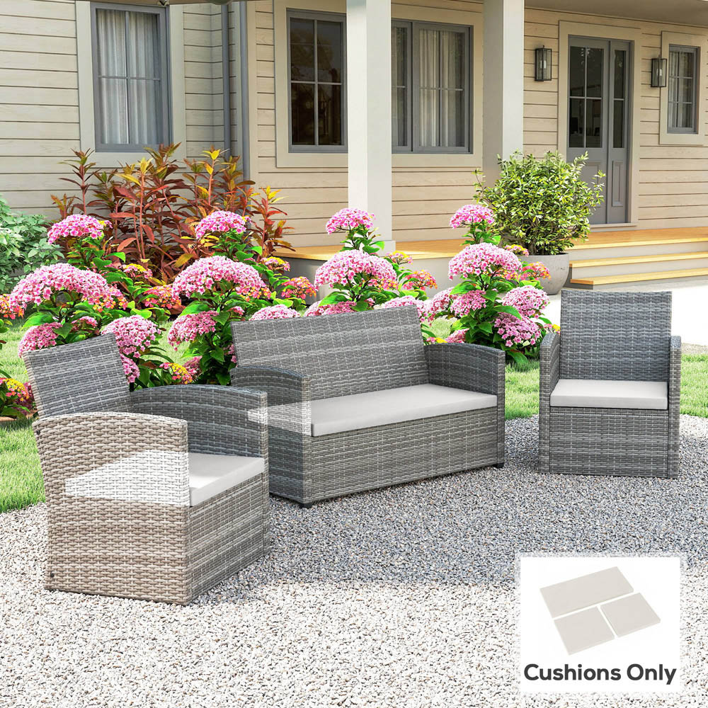Outsunny 3 Piece Cream Garden Furniture Cushion Set Image 3