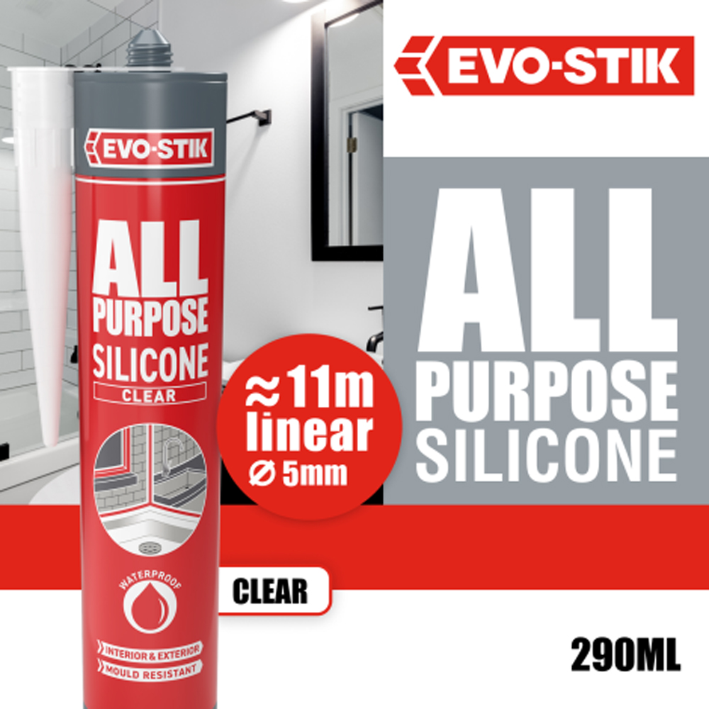 Evo-Stik Evo-Seal Clear Multipurpose Silicone Tube 290ml Image 3
