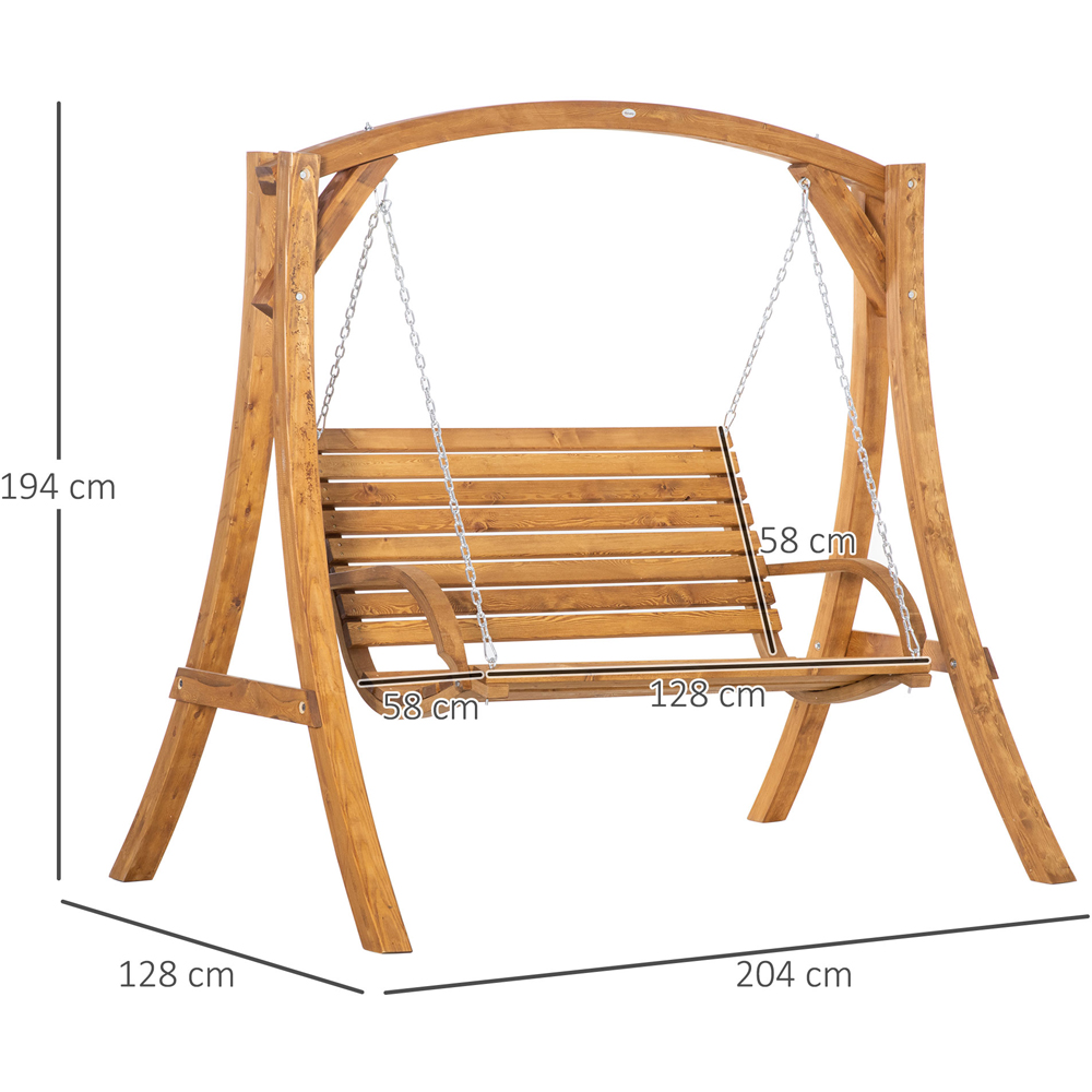 Outsunny 2 Seater Wooden Garden Swing Bench Image 8