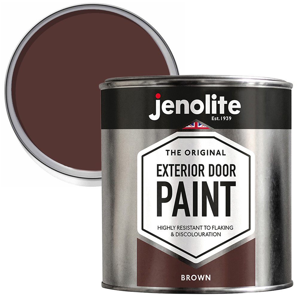 Jenolite Exterior Door Paint Brown 1L Image 1