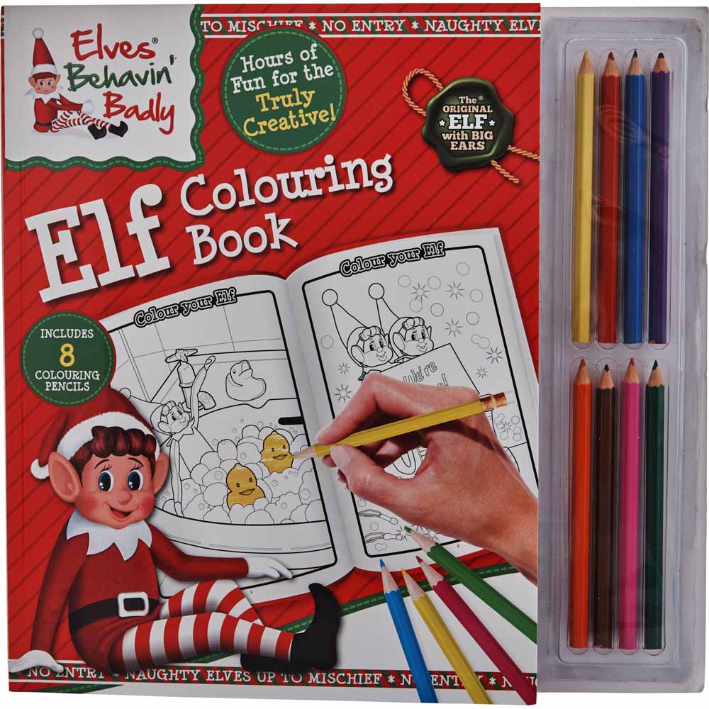 Elves Behavin Badly Colouring Book Image