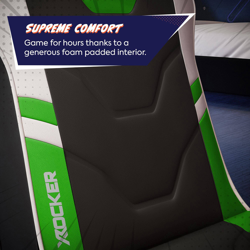 X Rocker Shadow 2.0 Green Floor Rocker Gaming Chair Image 7