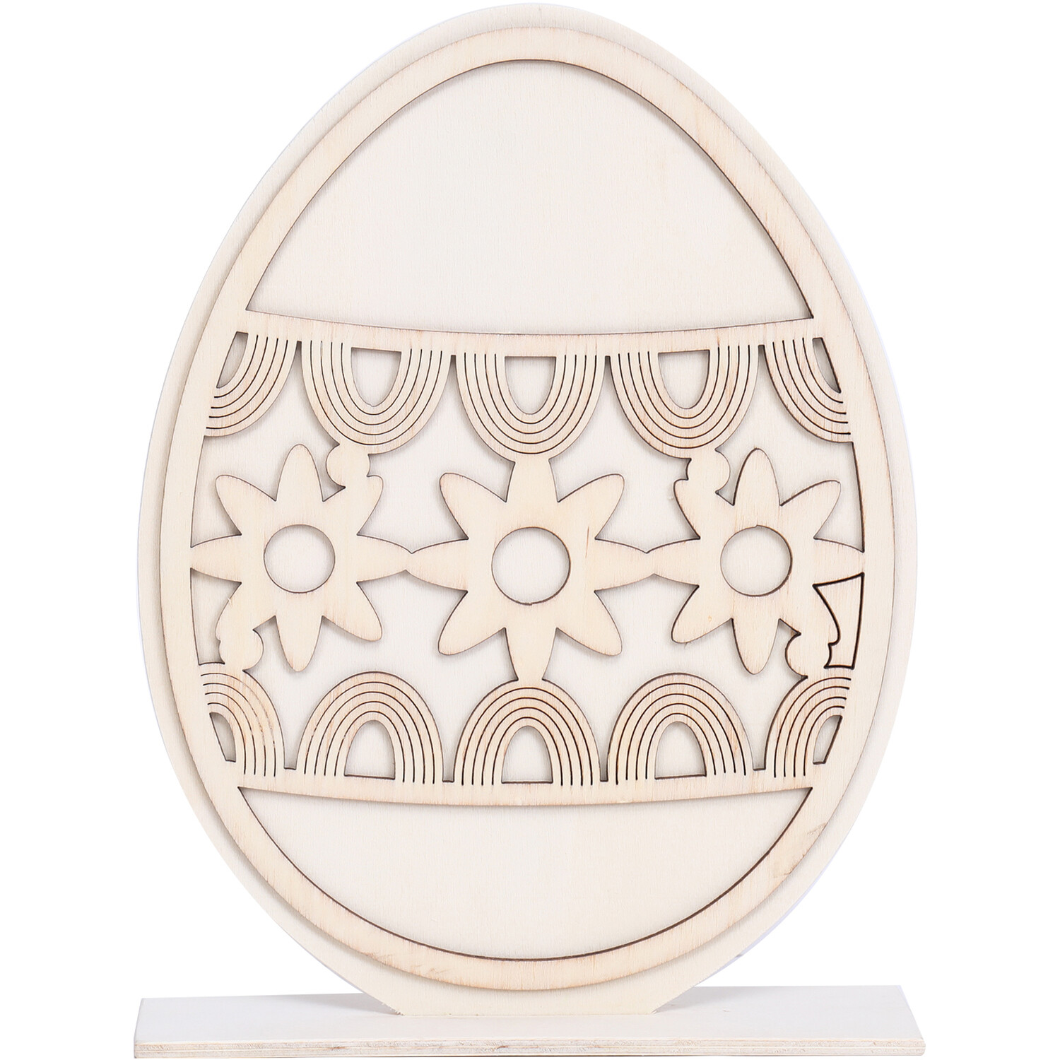 Wooden Standing Easter Egg - Brown Image 5