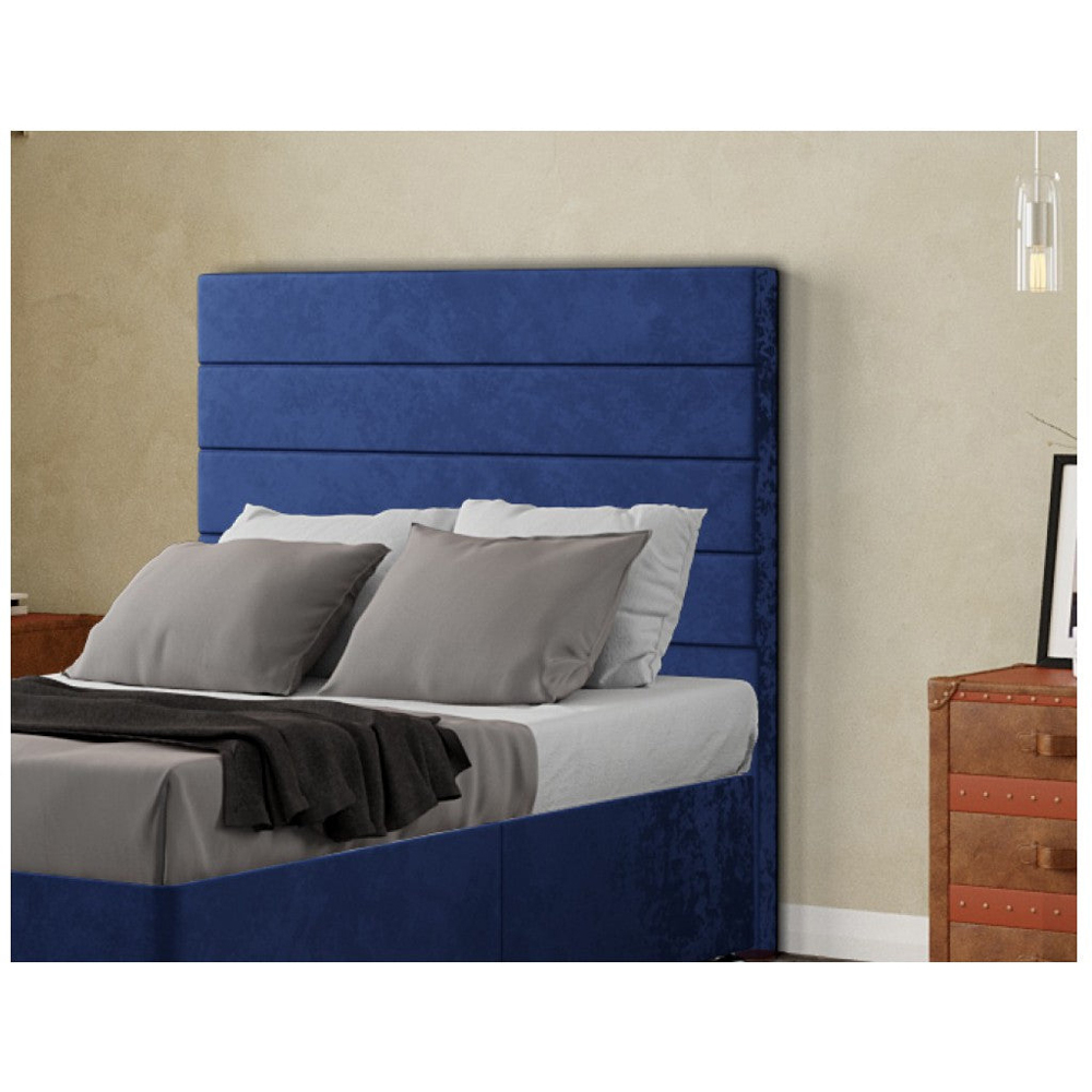 Eleganza George King Size Navy Plush Floor Standing Headboard Image 4