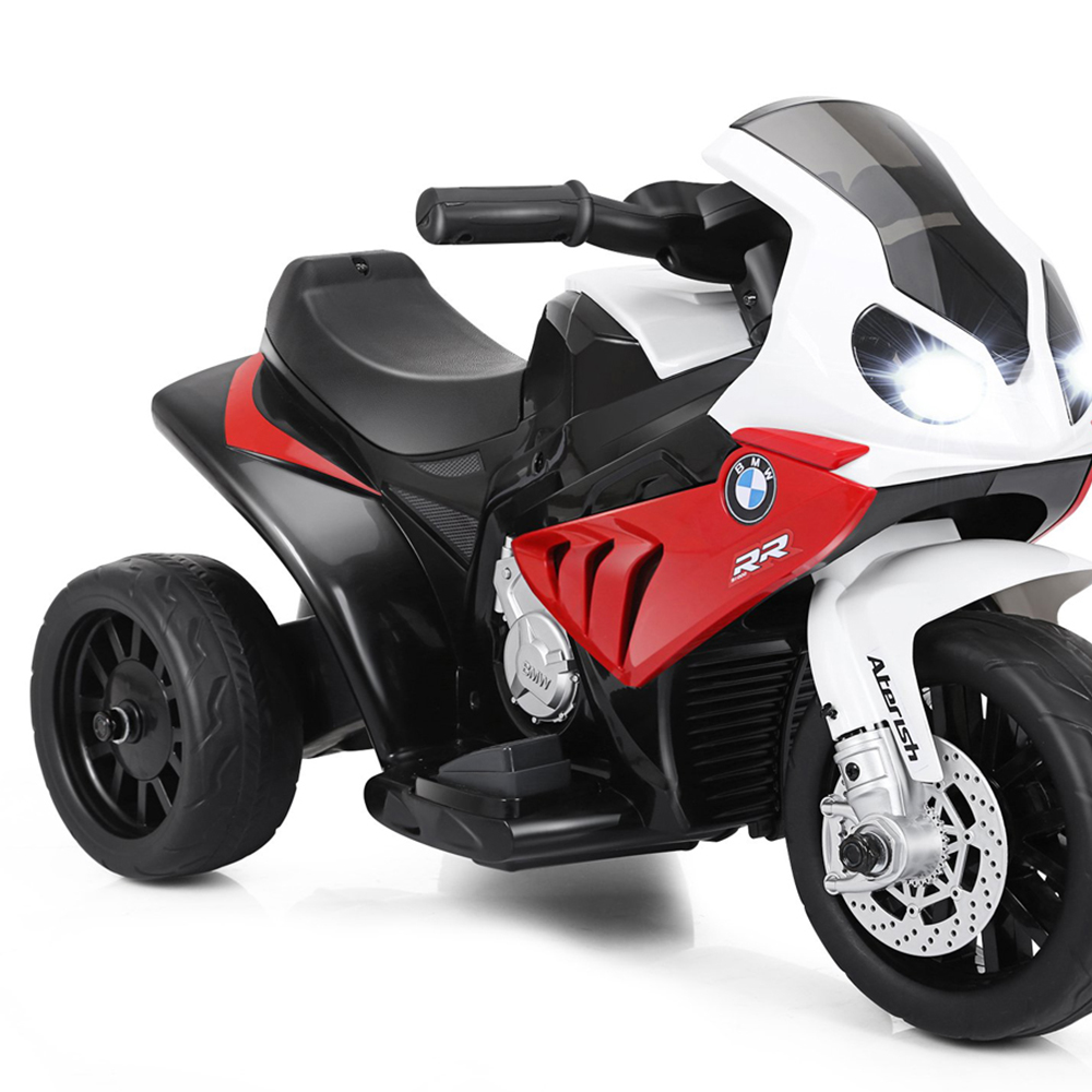 Costway Kids Red Ride On Motorcycle with Training Wheels and Headlight 6V Image 3