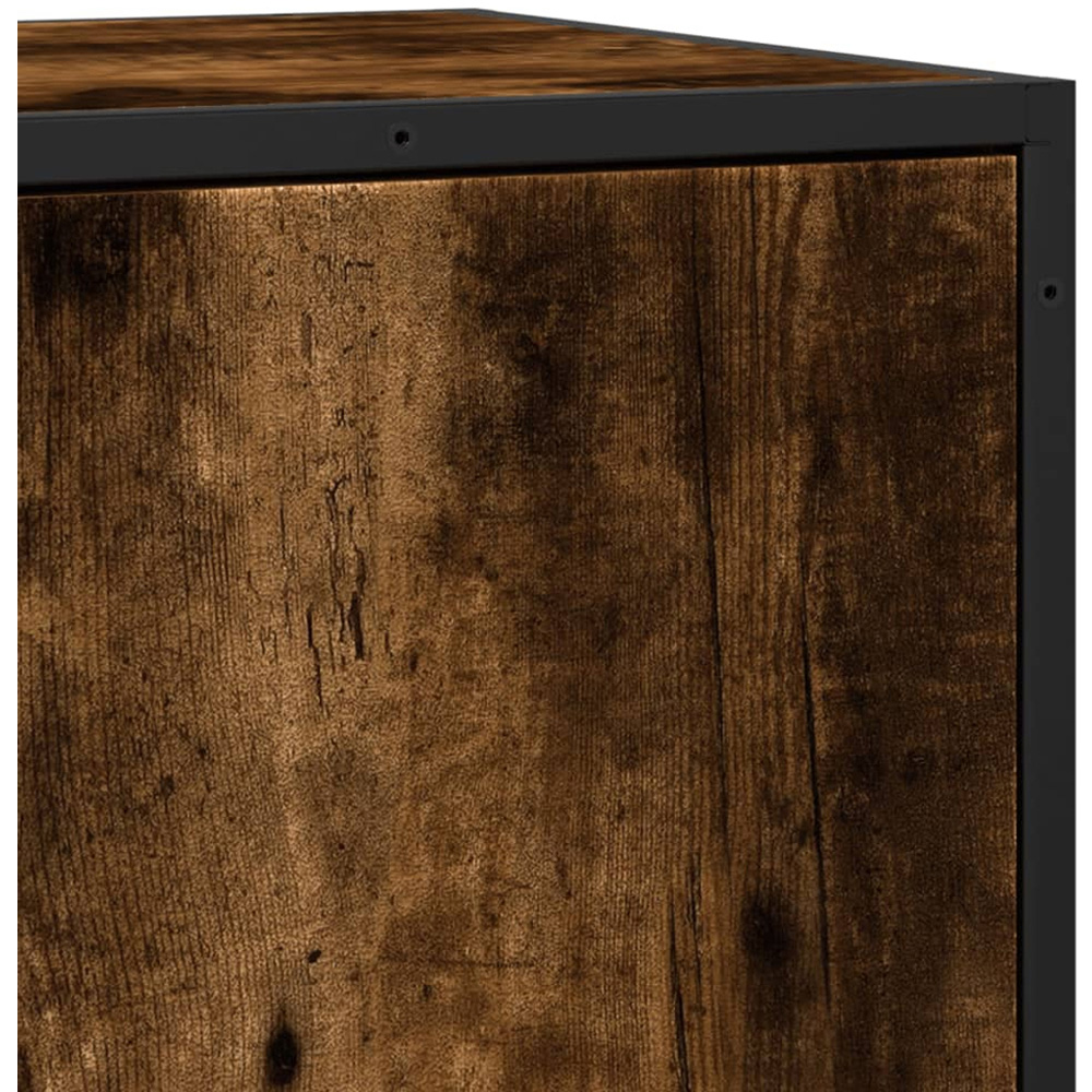vidaXL Single Door Smoked Oak Compact Sideboard Image 9
