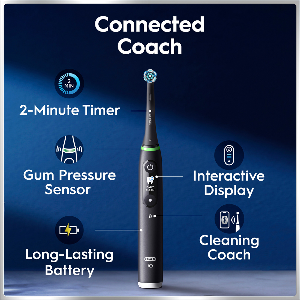 Oral-B iO 6 Black and Pink Electric Toothbrush with Travel Case 2 Pack Image 3
