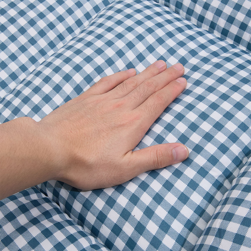 Living and Home Single Blue Plaid Quilted Mattress Topper Image 5