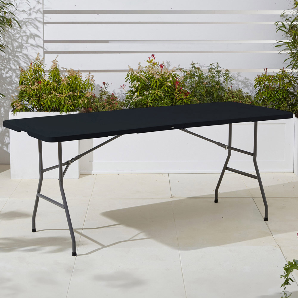Neo Black Folding Portable Picnic Table 6ft Image 2