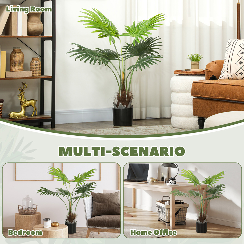 HOMCOM Palm Tree Artificial Plant Pot 94cm Image 5
