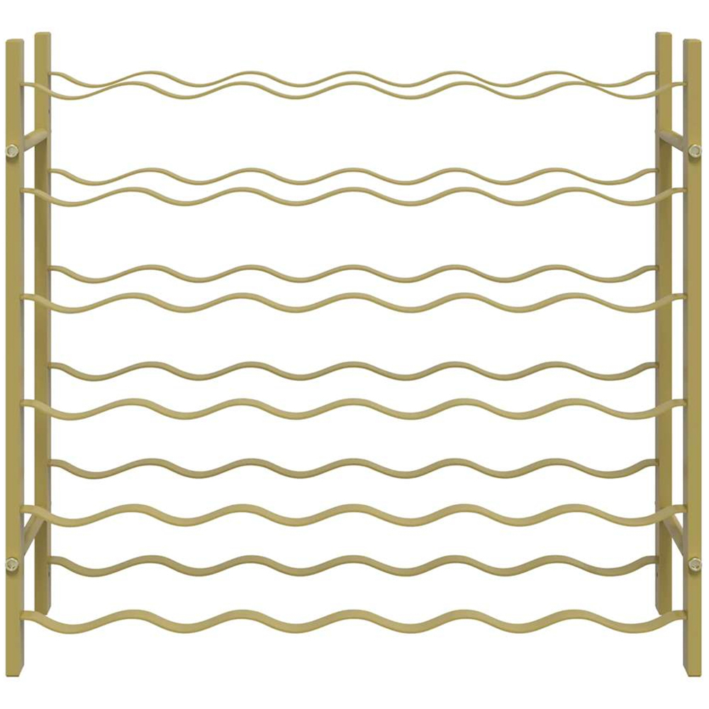 vidaXL 36 Bottle Gold Freestanding Wine Rack Image 4