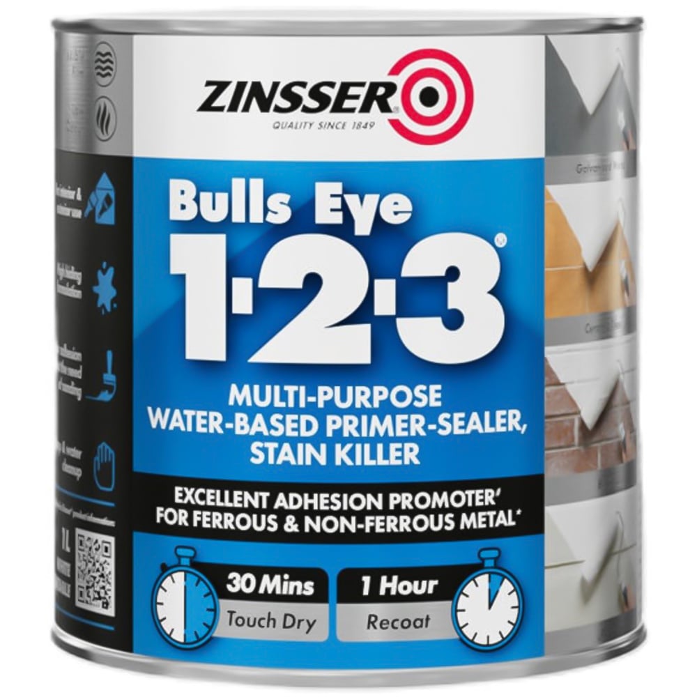 Zinsser Bulls Eye 123 Grey Primer 1L Image