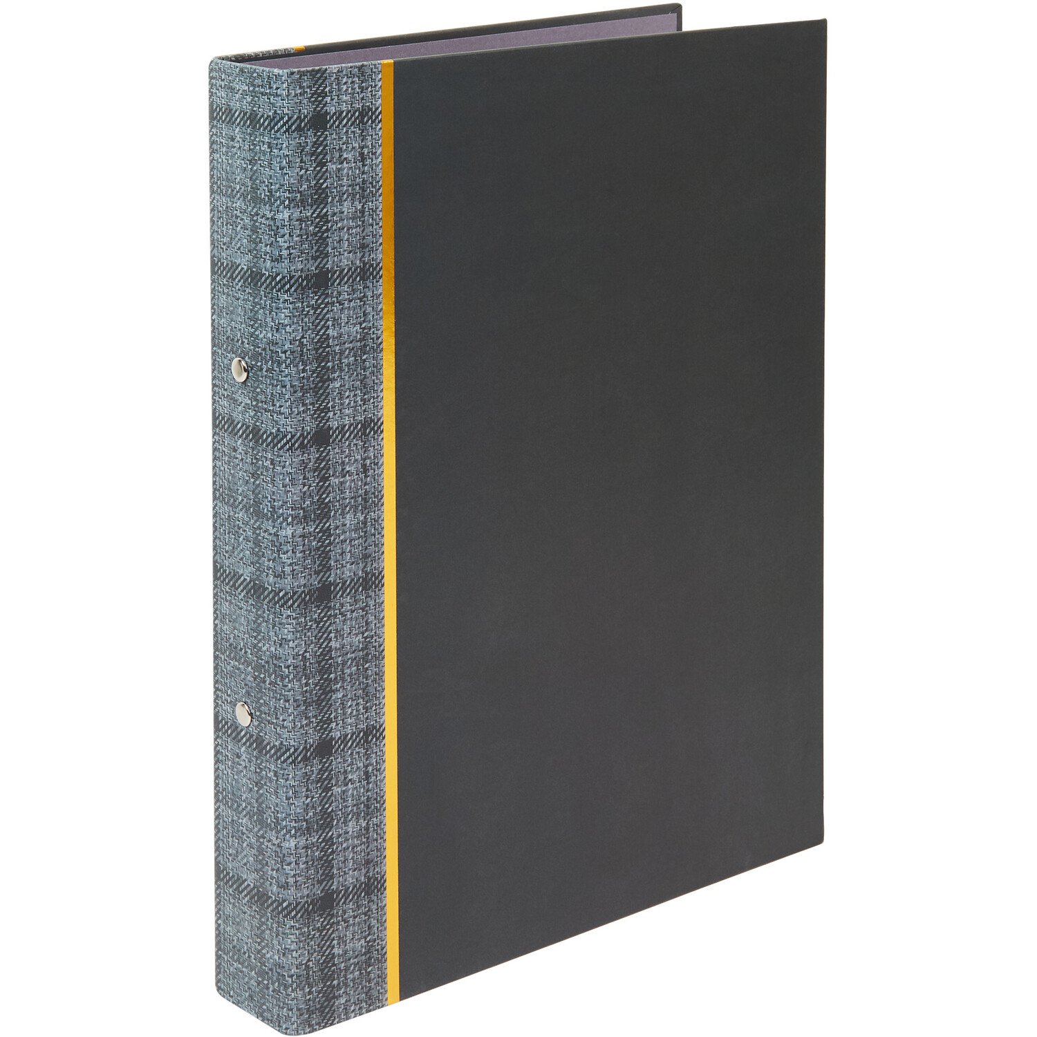 Grey Tartan Foiled Ring Binder - Grey Image 2