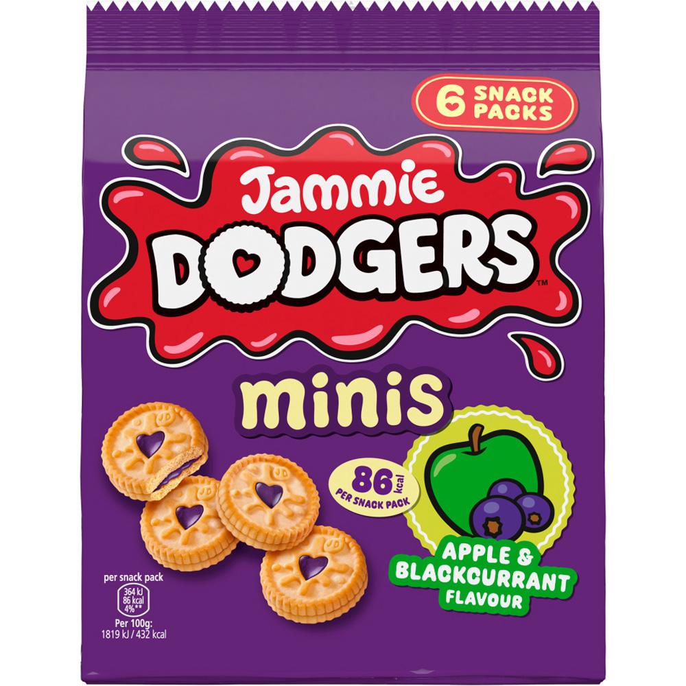 Jammie Dodgers Minis Apple and Blackcurrant Flavour 20g 6 Pack Image