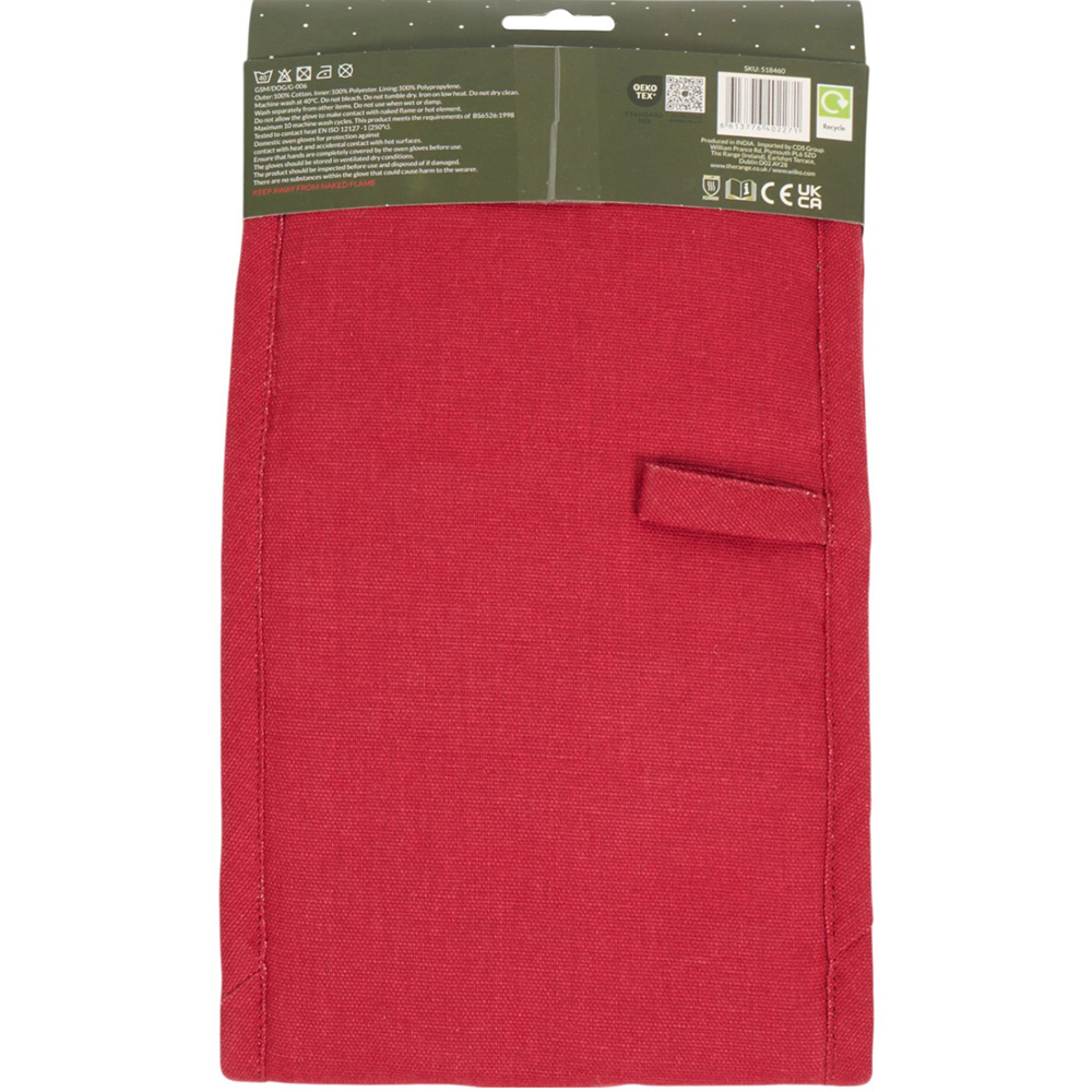Festive Robin Double Oven Glove Red Image 2
