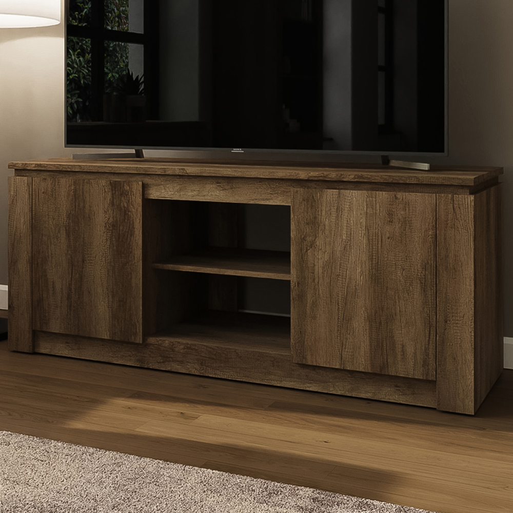 GFW Canyon 2 Door 2 Shelf Oak TV Unit Image 1
