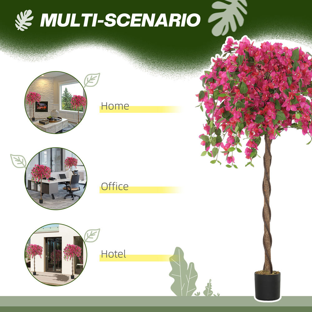 Portland Purple and Red Murraya Flower Artificial Plant in Pot 2 Pack Image 7