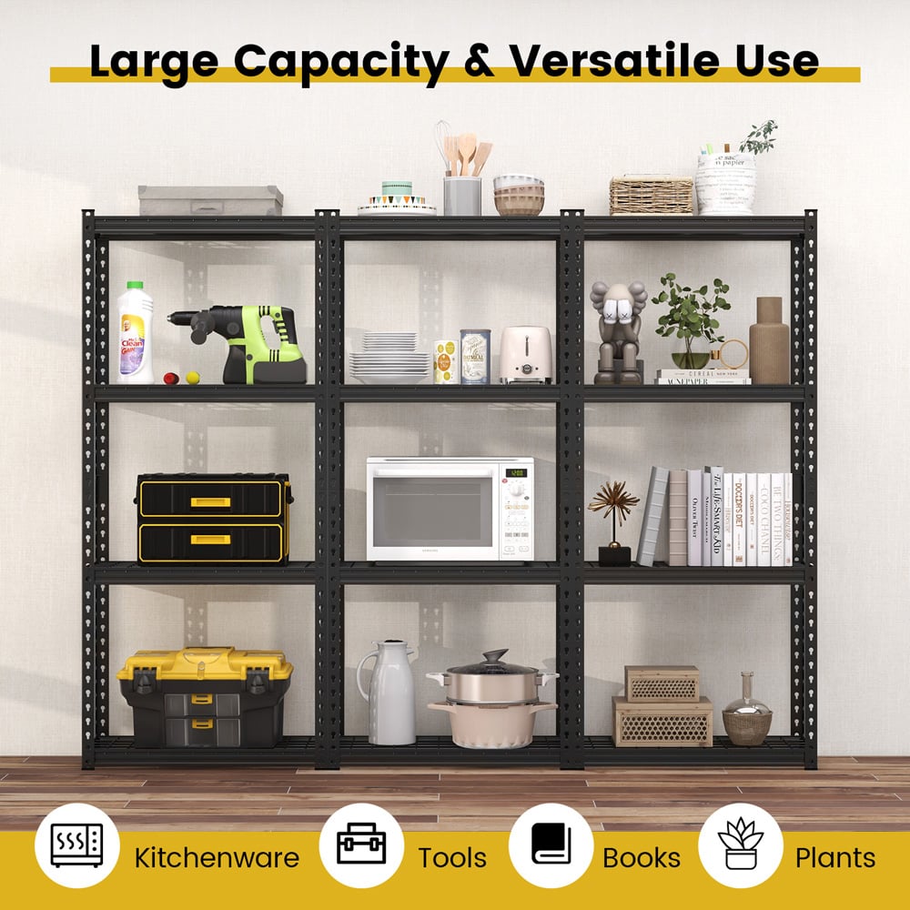 Costway 4 Shelf Black Garage Shelving Unit Image 5