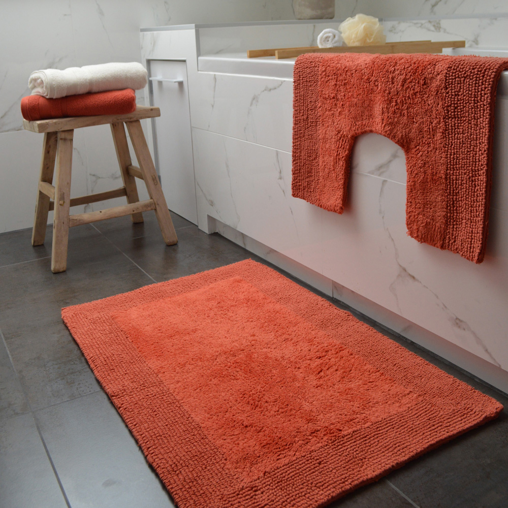 Allure Bath Fashions Luxury Reversible Terracotta Heavyweight Bath Mat 53 x 85cm Image 6